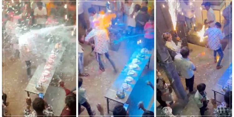 ‘બર્થ ડે બોય’ કેક કાપવા જતો હતો, અચાનક તેના ચહેરા પર આગ લાગી, આ વિડિયો જોઇને રુવાડા ઉભા થઇ જશે