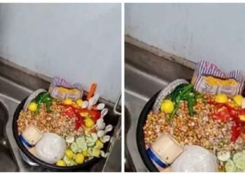 શું તમે પણ ટ્રેનમાં હેલ્ધી ચણા ભેલ ખાઓ છો? ટોપલી ટોઇલેટ પાસે રાખવામાં આવી હતી, વિડીઓ જોઇને ચીતરી ચઢશે