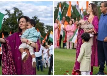 મુકેશ અંબાણીના પરિવારે લંડનમાં ઉજવ્યો હતો સ્વતંત્રતા દિવસ, નીતા અંબાણી તેમની પૌત્રીને પકડીને જોવામાં આવ્યા હતા.