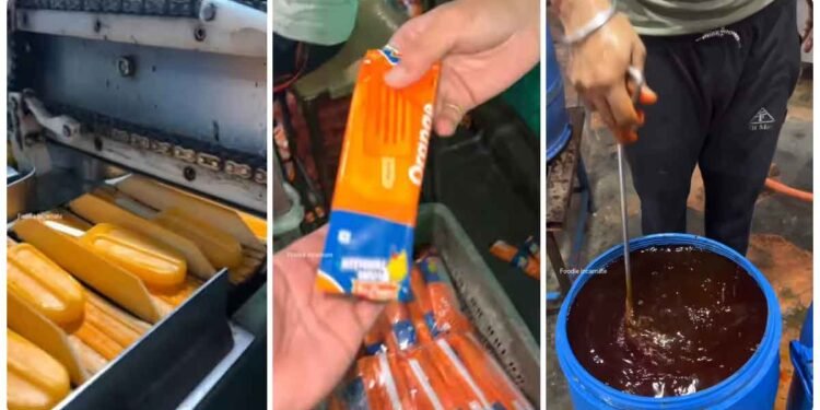 હે ભગવાન! આટલી ગંદી રીતે બનાવવામાં આવે છે ઓરેન્જ આઈસ્ક્રીમ, એકવાર તમે આ વિડિયો જોશો, પછી તમે તેને ક્યારેય સ્પર્શ નહીં કરો