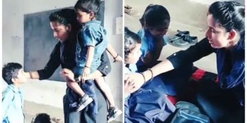 ખોળામાં ઉચકી અને પછી… શિક્ષકે છોકરીઓને શું શીખવ્યું, દરેક લોકો તેમના વખાણ કરી રહ્યા છે – વીડિયો વાયરલ