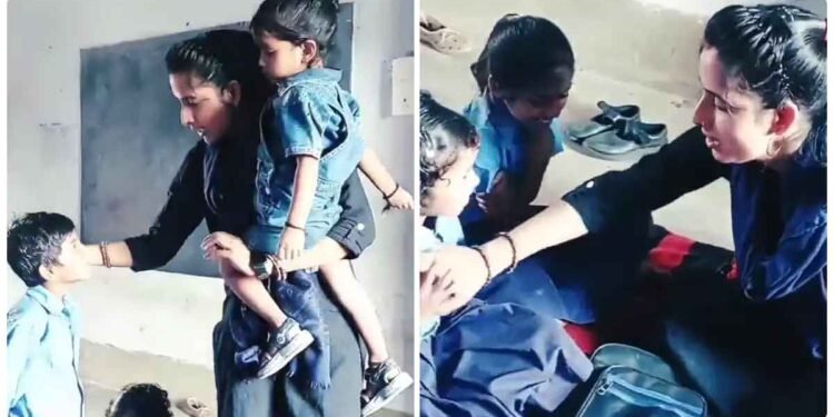 ખોળામાં ઉચકી અને પછી… શિક્ષકે છોકરીઓને શું શીખવ્યું, દરેક લોકો તેમના વખાણ કરી રહ્યા છે – વીડિયો વાયરલ