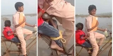 નાની બહેનનો પગ પૈડામાં ફસાઈ ન જાય એટલે ભાઈએ બનાવ્યો અદભુત દેશી જુગાડ, આ વિડીયો તમારા દિલને સ્પર્શી જશે