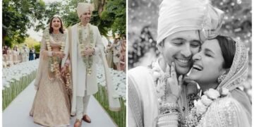 રાઘવનો હાથ પકડીને મંડપમાં પહોંચી પરિણીતી ચોપરા, પરિણીતી એક અપ્સરા જેવી દેખાતી હતી અને રાઘવ રાજકુમાર જેવો લાગતો હતો.