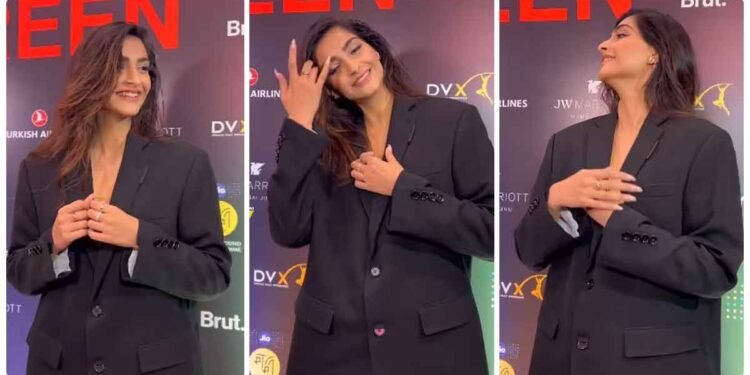 અત્યંત બોલ્ડ દેખાવા માટે સોનમ કપૂરે પહેર્યો આવો ડ્રેસ કે વારંવાર હાથ વડે ઢાંકતી રહી ઈજ્જત