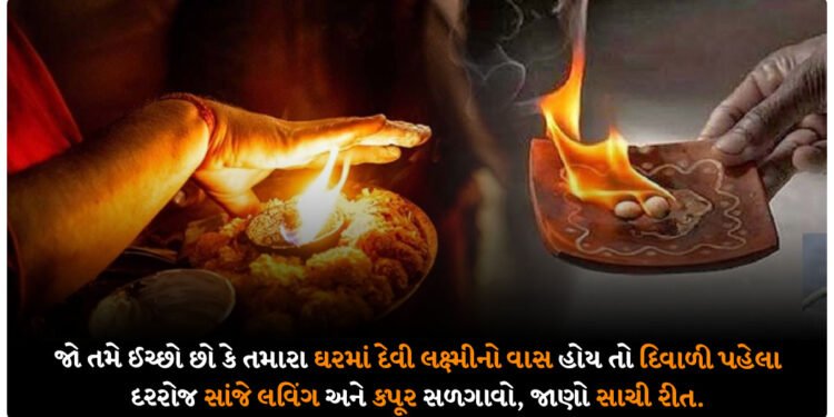 જો તમે ઈચ્છો છો કે તમારા ઘરમાં દેવી લક્ષ્મીનો વાસ હોય તો દિવાળી પહેલા દરરોજ સાંજે લવિંગ અને કપૂર સળગાવો, જાણો સાચી રીત.