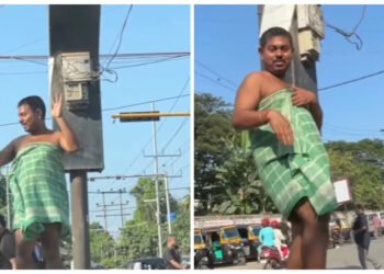 કળિયુગ તેની ચરમસીમા પર છે! ટુવાલમાં માણસને જોઈને લોકોએ કહ્યું- ‘આ લહેર કોરોના કરતાં વધુ ખતરનાક છે’