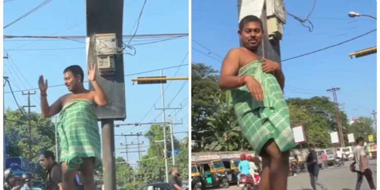 કળિયુગ તેની ચરમસીમા પર છે! ટુવાલમાં માણસને જોઈને લોકોએ કહ્યું- ‘આ લહેર કોરોના કરતાં વધુ ખતરનાક છે’